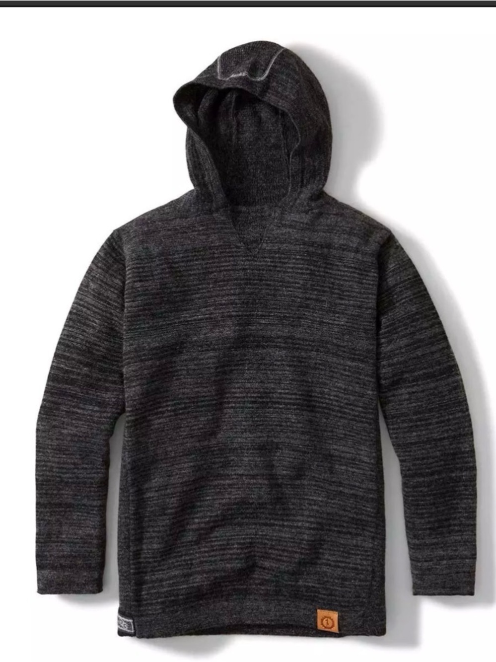 Paka Alpaca Sweater The Hoodie Mens Size M CharGray Pullover Lightweight Stretch